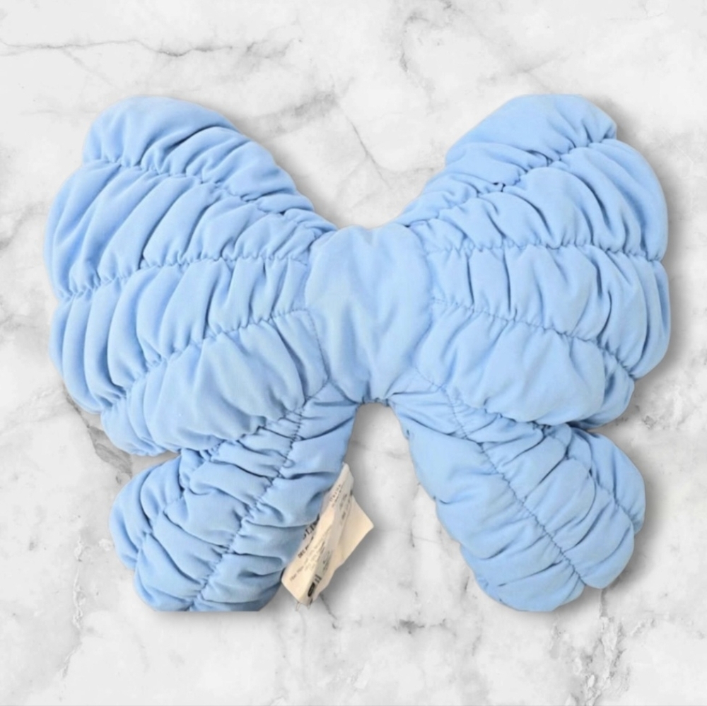 NEW Blue Quilted BOW Home Accent Pillow